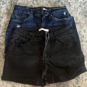 SO Black and Dark Blue Jean Shorts